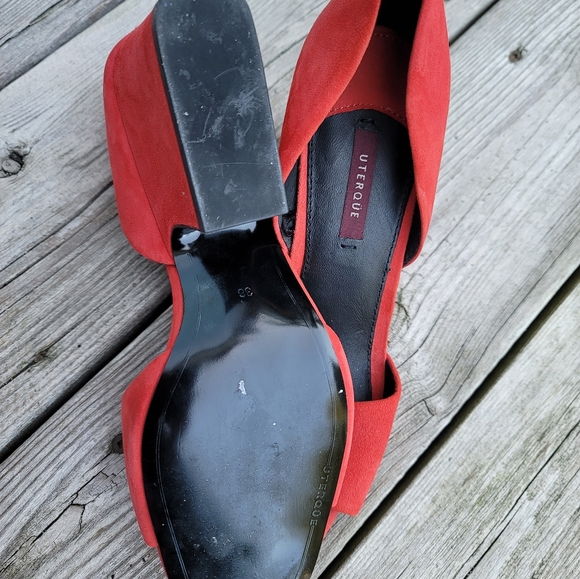 Red suede shoes sz.8 - Picture 4 of 7